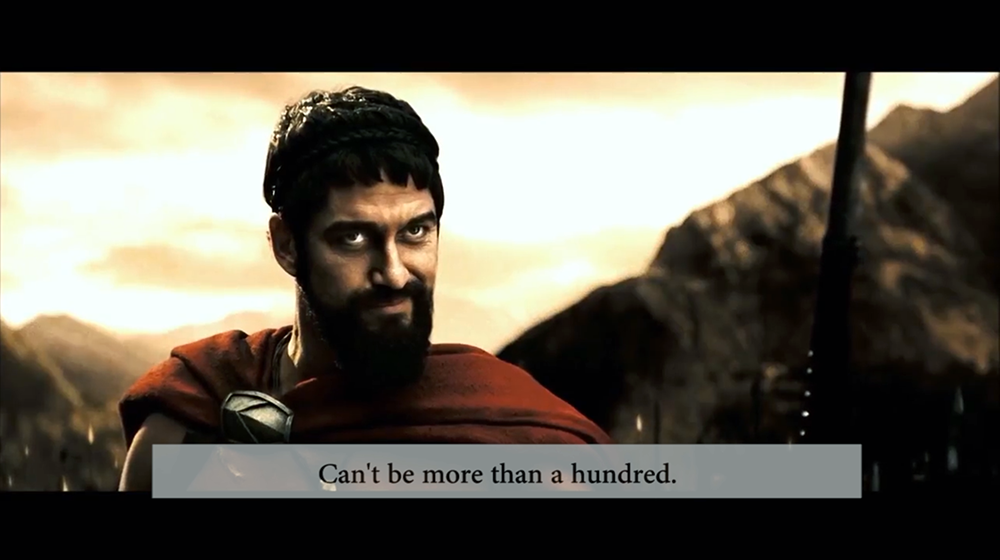 leonidas from movie 300 looking smug